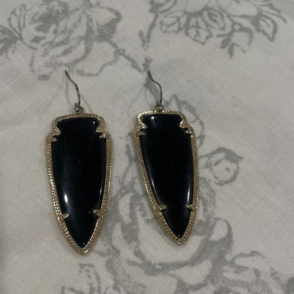 Kendra Scott Black Statement Earrings - Picture 1 of 2